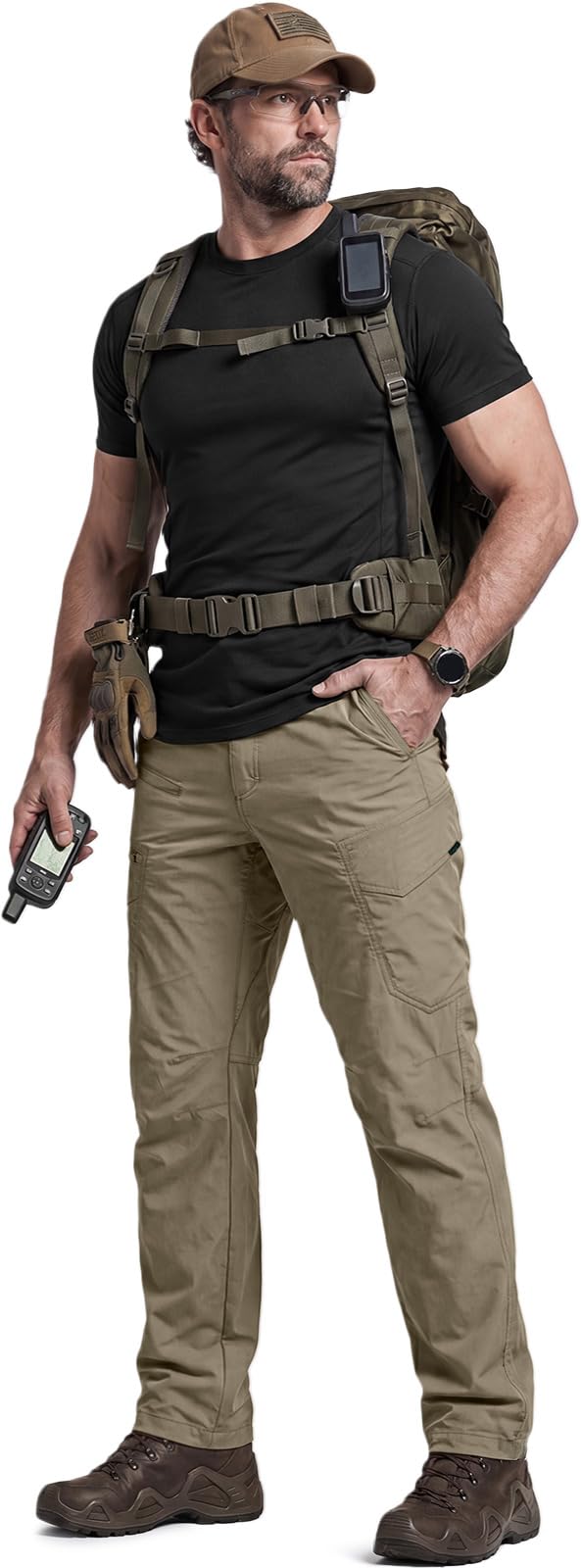 CQR Men's Quick Dry Tactical Pants, Water Resistant Outdoor Pants, Lightweight Stretch Cargo Work Hiking Pants — view 9