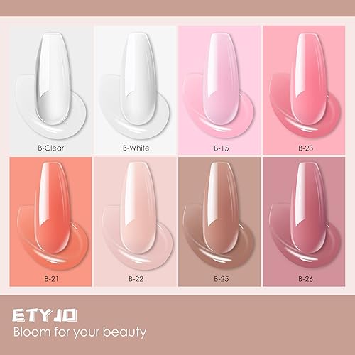 Miniatura 4 de ETYJO 8 colores de gel de extensión rápida de uñas de gel constructor de gel transparente nude rosa blanco 0.5 fl oz para salón de arte de uñas y