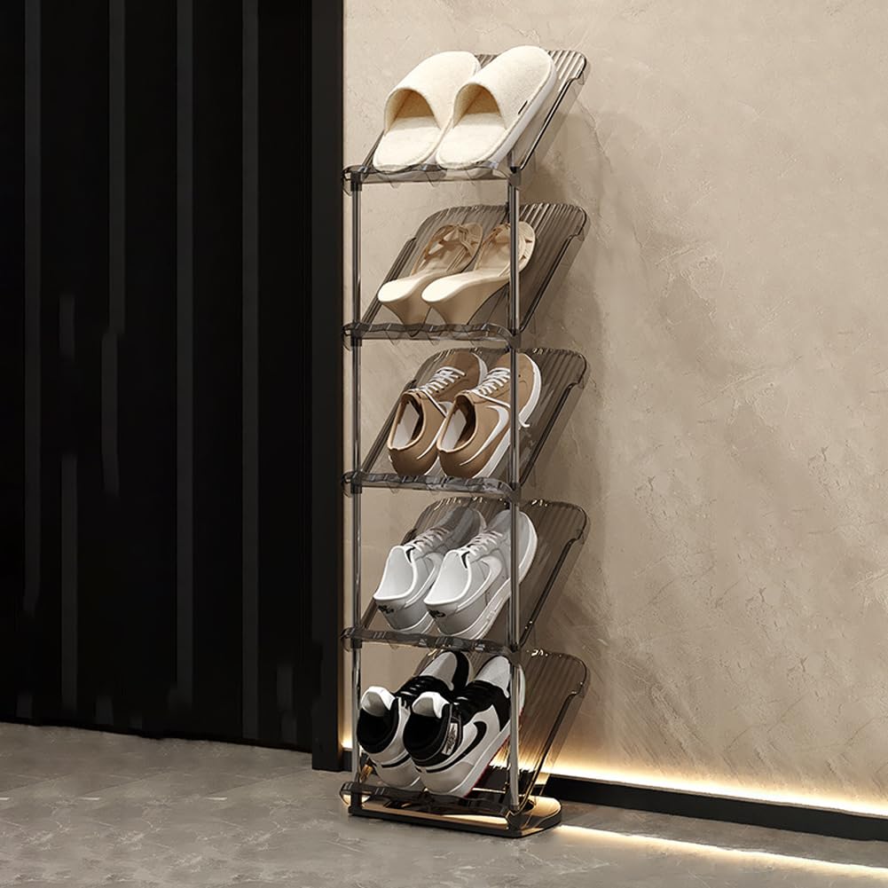 Amazon｜シューズラック スリム 靴入れ 斜め置き 6段 オープンラック