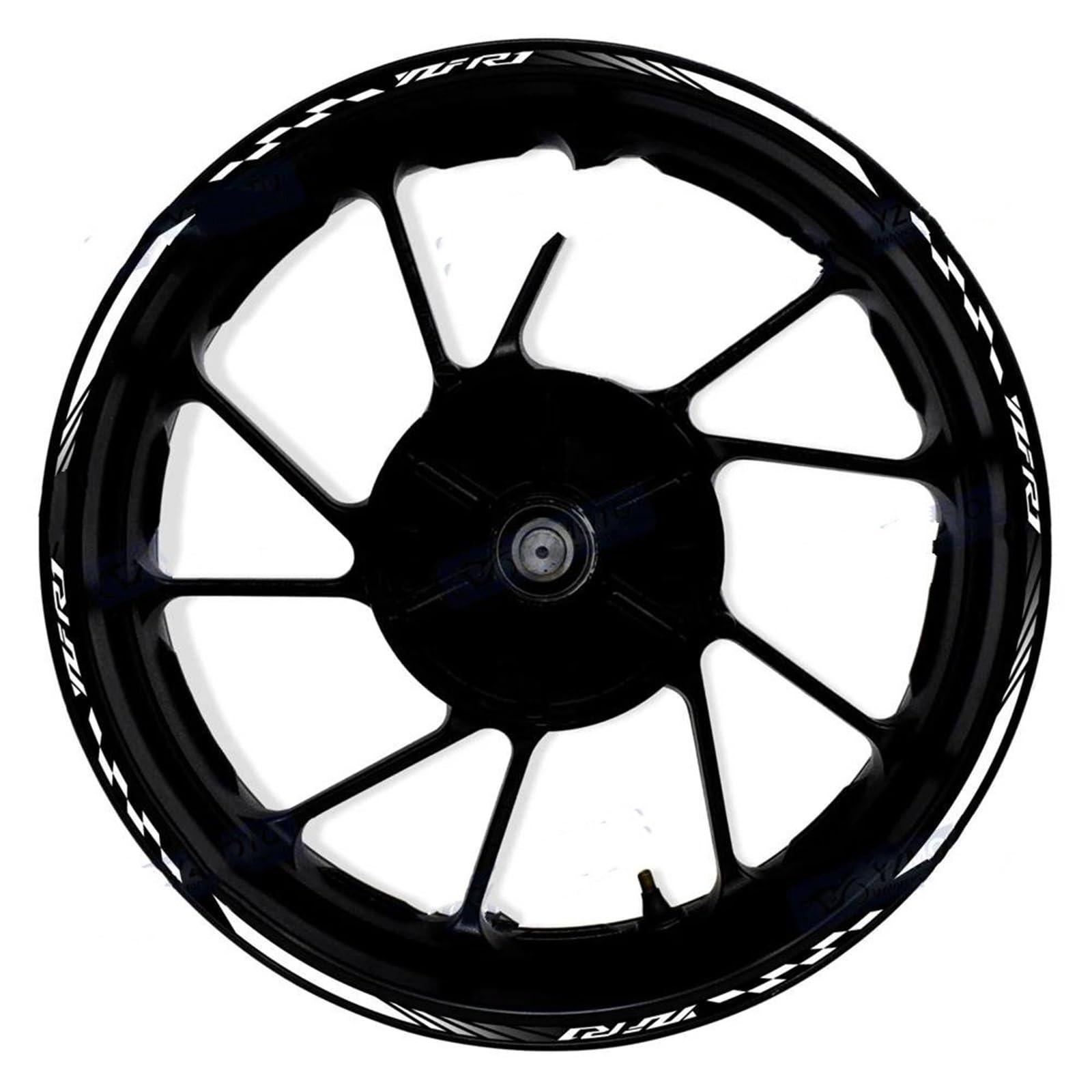 Motorcycle 17 Inch Front and Rear Rims Decals Wheel Hub Decorate Stickers for Yamaha YZF R1(Color1)