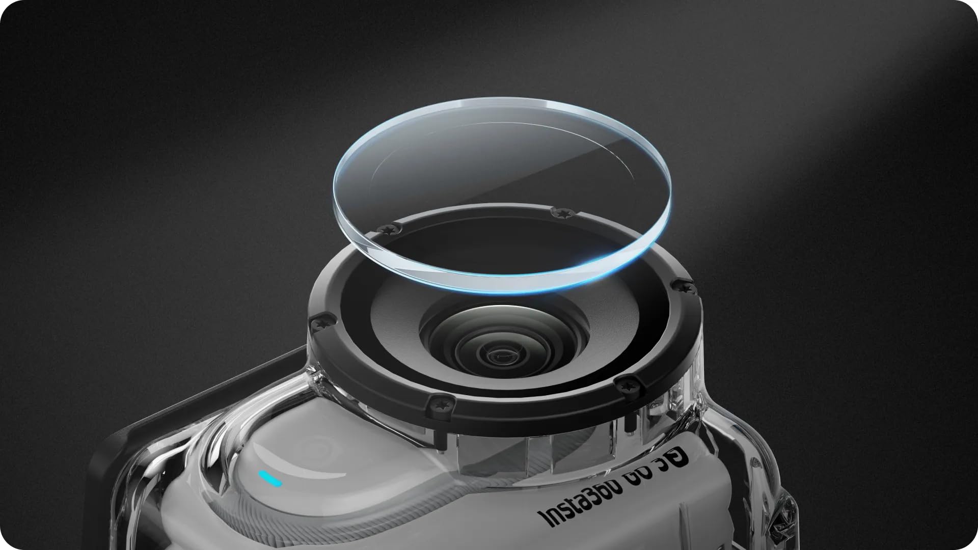 Insta360 Case Subacqueo per GO 3/GO 3S, impermeabile, Lenti in vetro, Trasparente