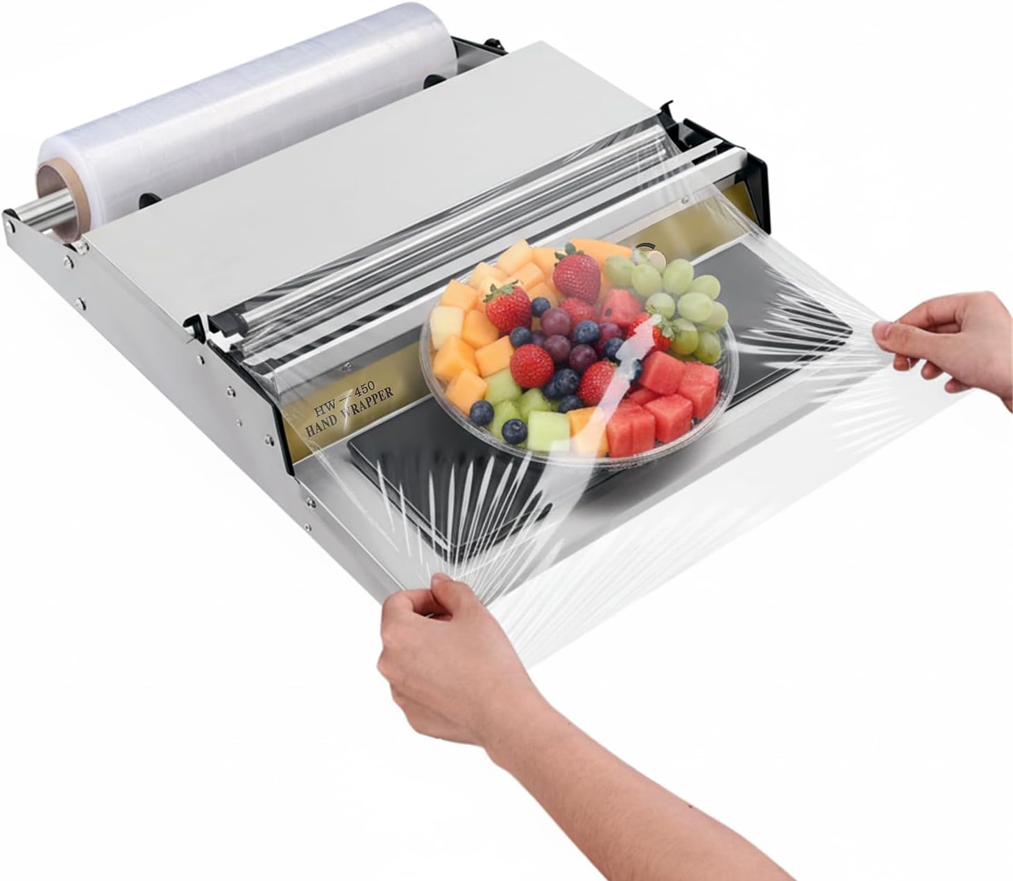 Hand Wrapping Machine, Film Wrapping Machine, 18inch Width Film Wrapper, Wrapping Machine for Food Fruit Tray Food Packaging in Supermarket Fruit Shop