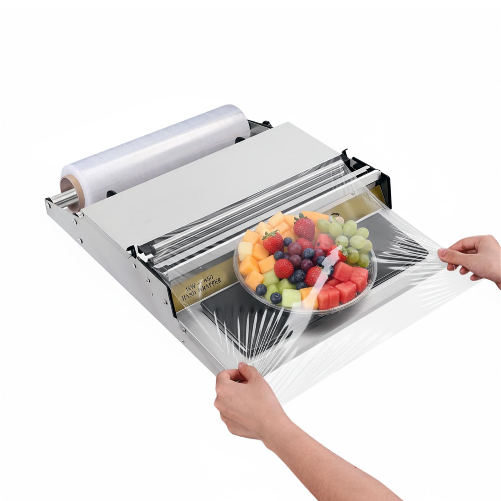 Hand Wrapping Machine, Film Wrapping Machine, 18inch Width Film Wrapper, Wrapping Machine for Food Fruit Tray Food Packaging in Supermarket Fruit Shop