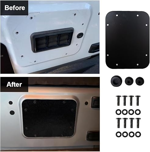 Miniatura 5 de Soporte de aluminio para neumáticos de repuesto, placa de llenado, cubierta de ventilación plana para portón trasero y marco de puerta trasera,