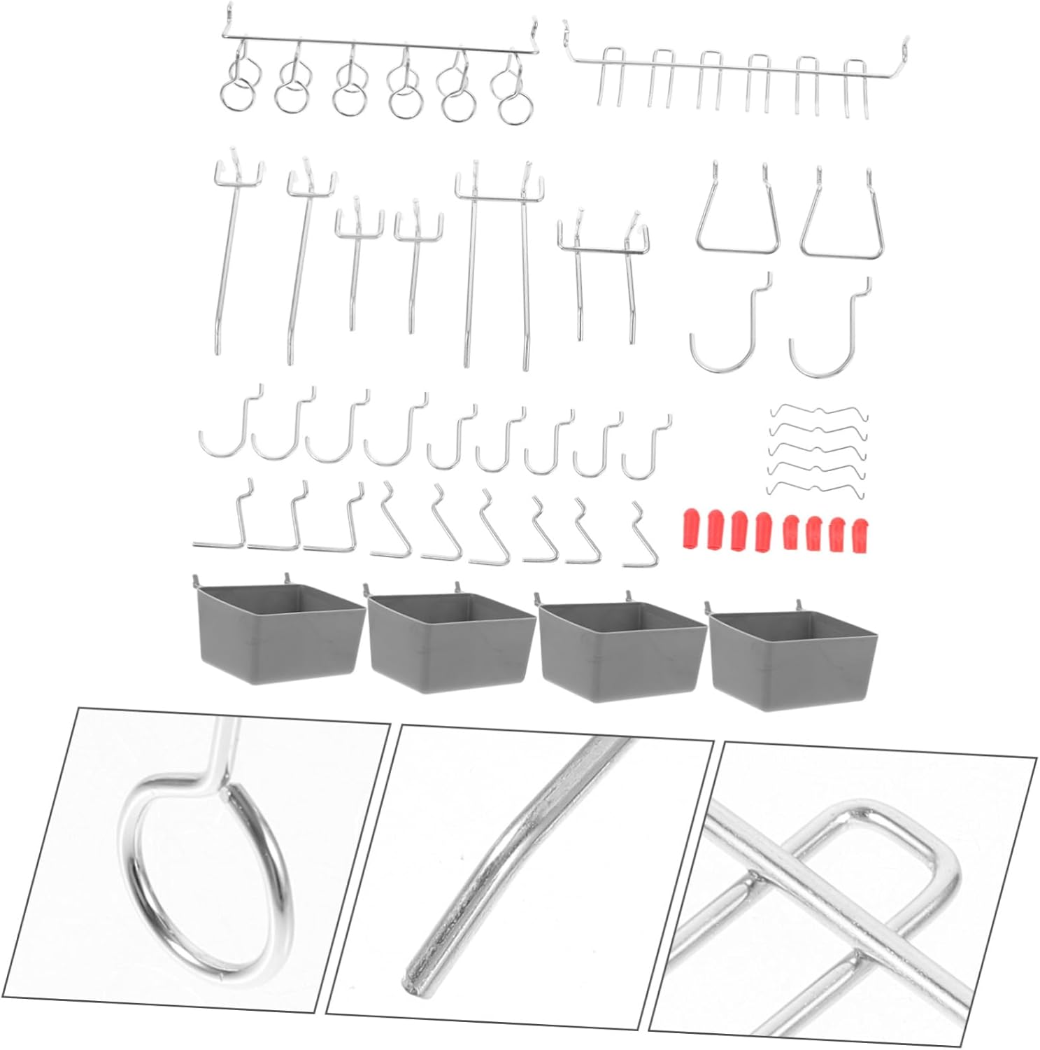 114pcs Pegboard Hooks and Bins Organizer for Garage and Workshop Tool Storage Various Hook for Easy Organization