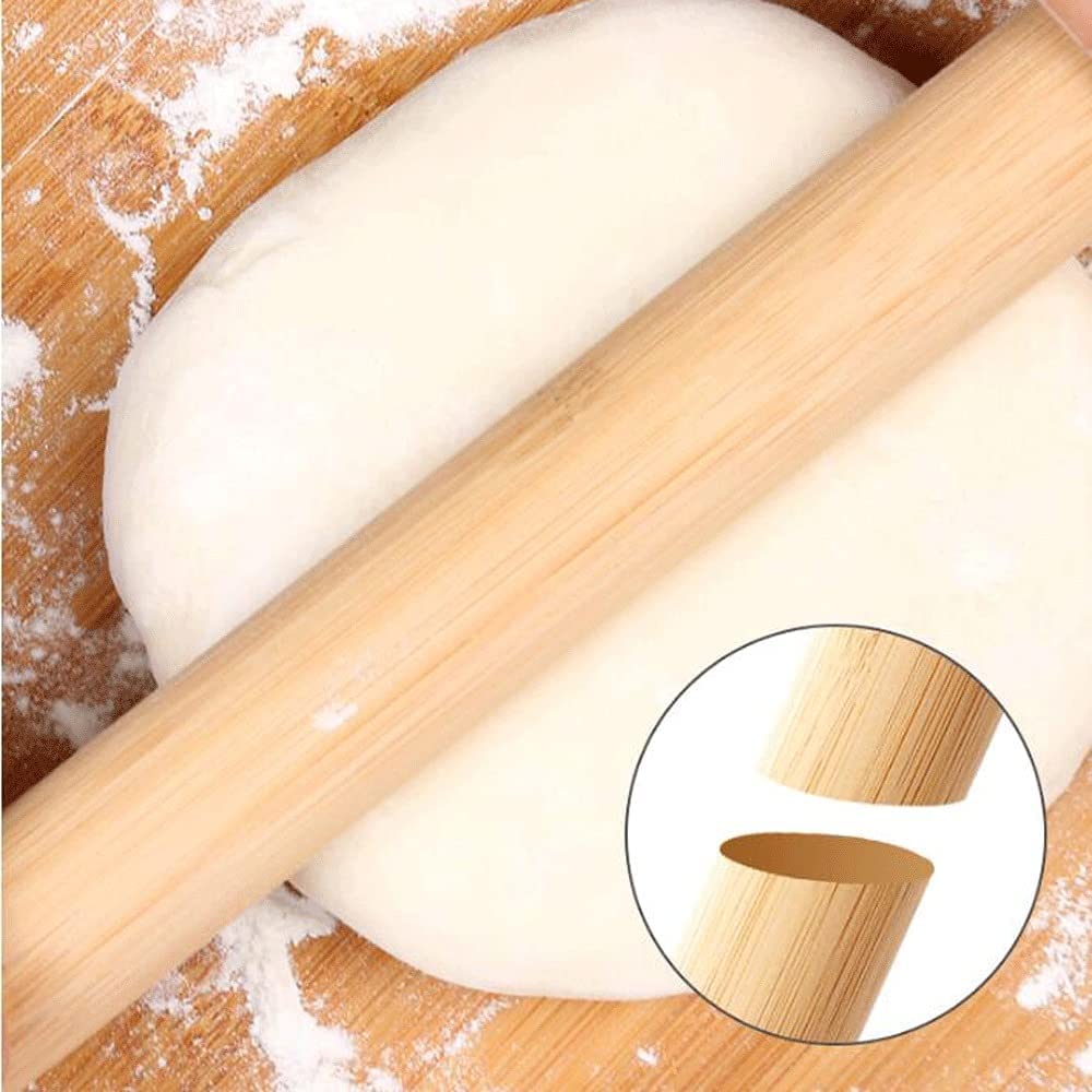 Rodillo Palos y Palos para Hornear, Palitos de Fideos de Madera Sustancial, Envoltura de Bola de Masa Hervida Pasador de Rollo para el hogar, 2 Piezas de Alfiler para Pelar la Cocina (Size : 65 * 3.