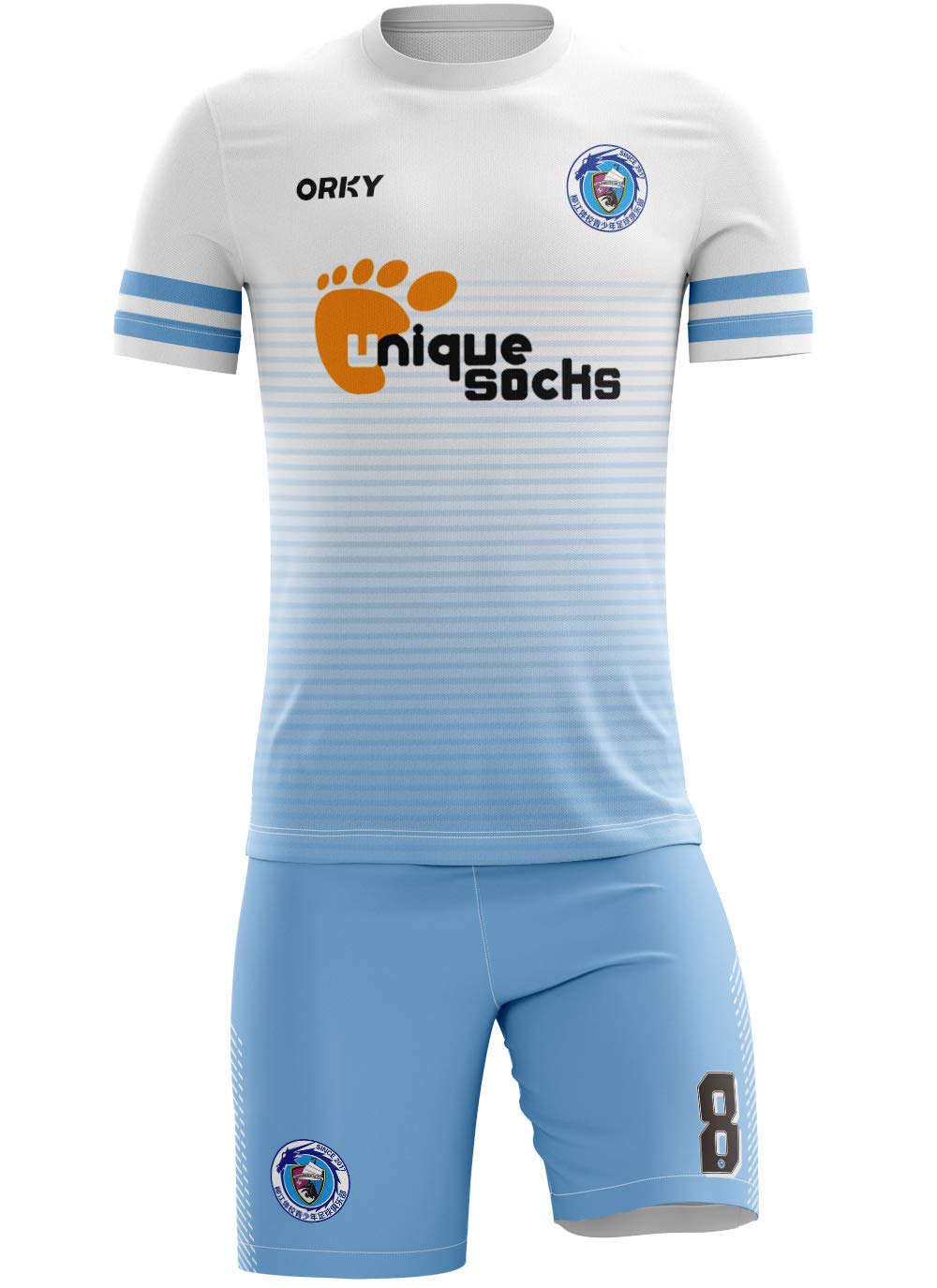 ORKYPersonalized Soccer Jersey Short Men Kids Customize Name Number Logo Colour Uniform for Football Team Stripe