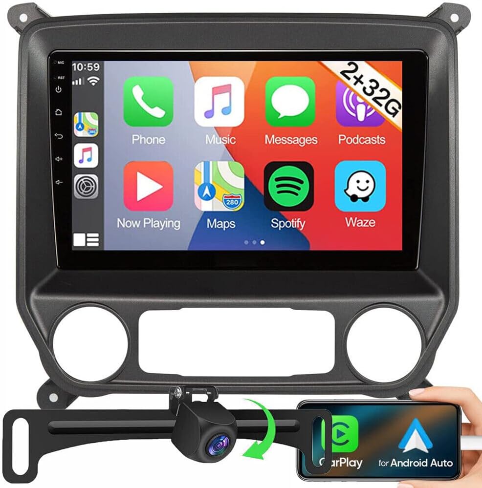 Android Car Stereo Compatible 2014-2018 for Chevrolet Silverado for GMC Sierra Android 13 Car Stereo Radio for Carplay GPS Navi