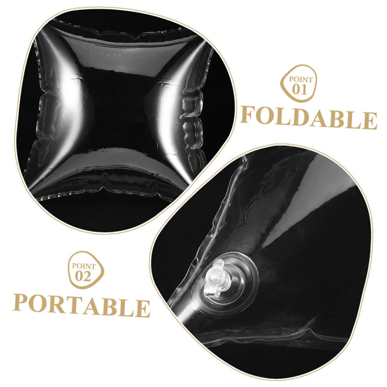 UPKOCH Cuscino Gonfiabile da Viaggio Cuscino da Campeggio Design Pieghevole Supporto per Collo e Schiena in Pvc Leggero e Portatile