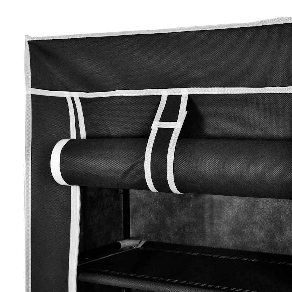 Zapatero de 8 niveles, 57 x 29 x 162 cm, tubos con recubrimiento en polvo y tela no tejida, almacenamiento para pasillo, pasillo, dormitorio, 20 pares de zapatos, apilable
