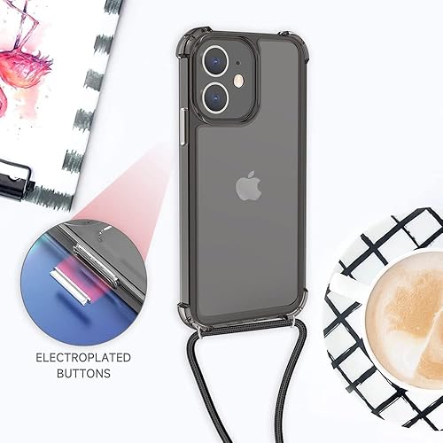 Miniatura 6 de Funda para iPhone 11 con correa cruzada ajustable para el hombro, funda con cordón para iPhone 11, funda delgada de TPU + PC, a través de la