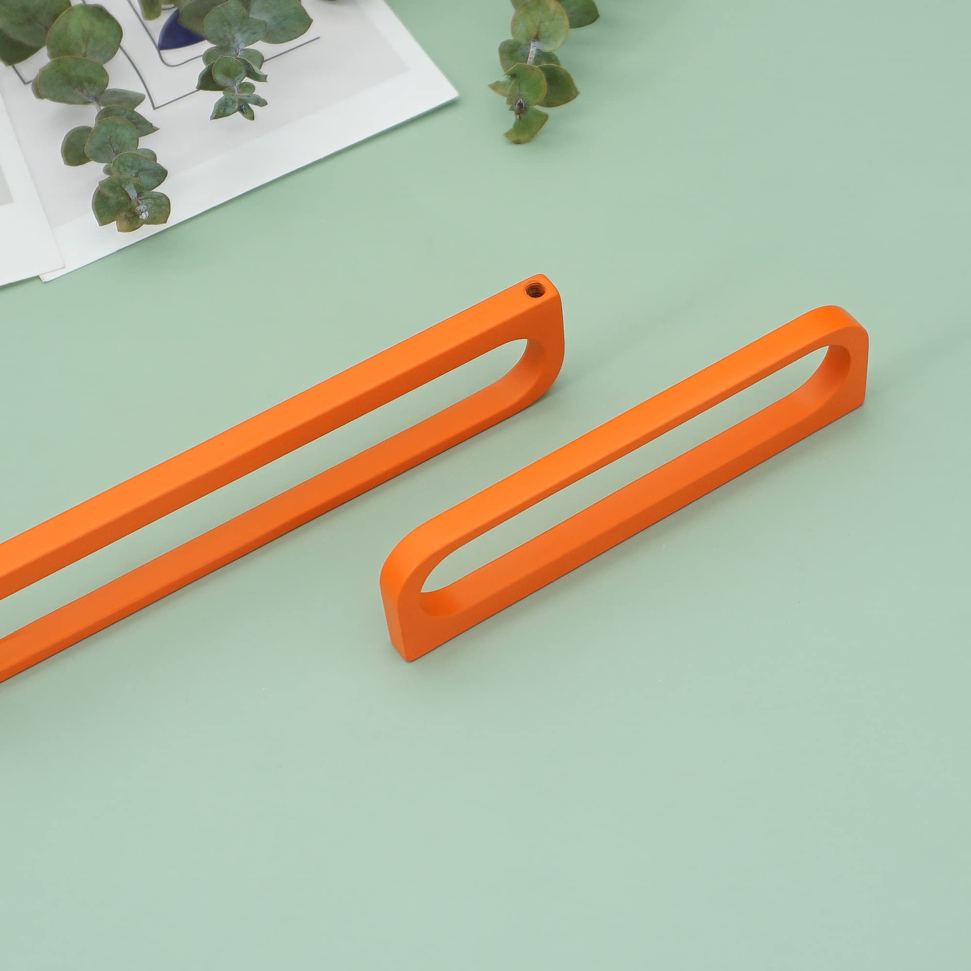 MFYS 12.6" Modern Orange Cabinet Pull Handle Drawer Door Knob Handle Bedroom Dresser Pulls Handle Hardware (12-3/5" Hole to Hole)