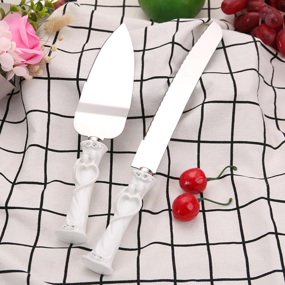 Royal Shang Youpin Exquisite Resin Cake Knife Shovel Server 2 Piece Set Wedding Gift Baking Tools Wedding Scene Props Wedding Souvenirs (D)