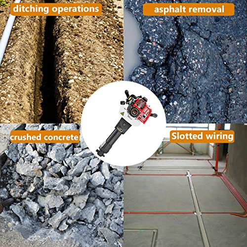 Gas Powered Demolition Jack Hammer 52 cc, JACKCHEN 2 Stroke Gasoline Concrete Breaker with 2 Chisels EPA Certified, JC-100A - Thumbnail 4