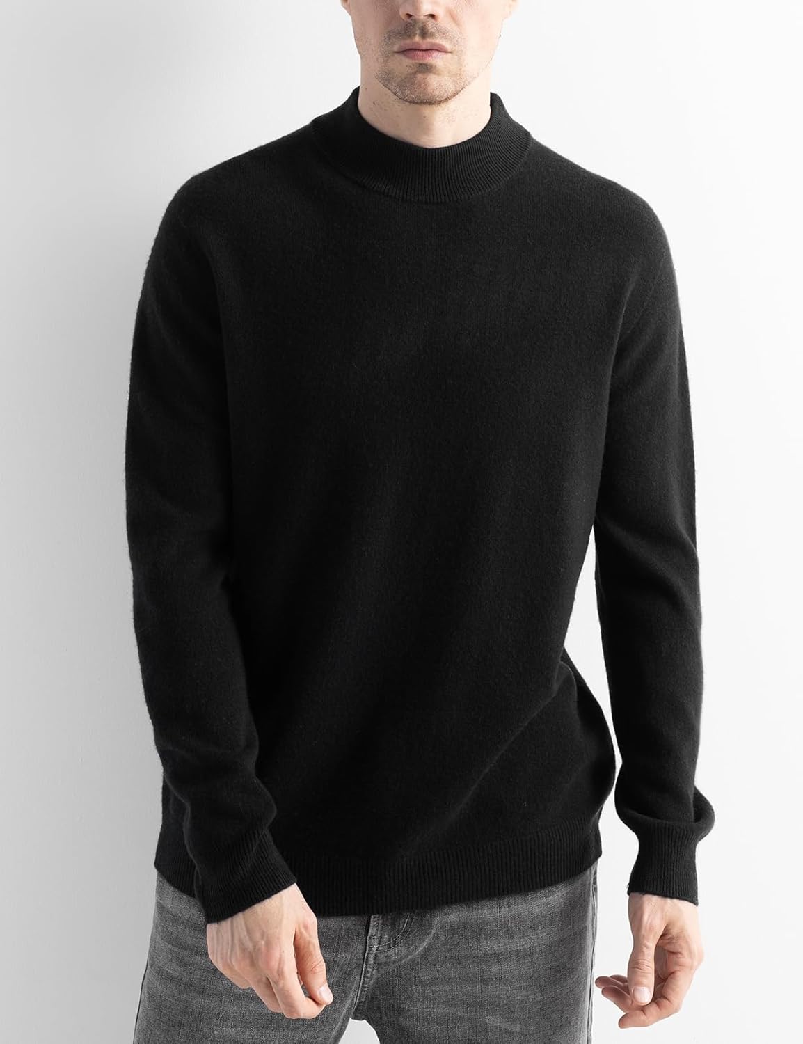 Chanyarn Men's 100% Merino Wool Sweater 2025 Fall Winter First-Line Ready to Wear Mock Neck Long Sleeve Seamless Knit Sweater - Image 5