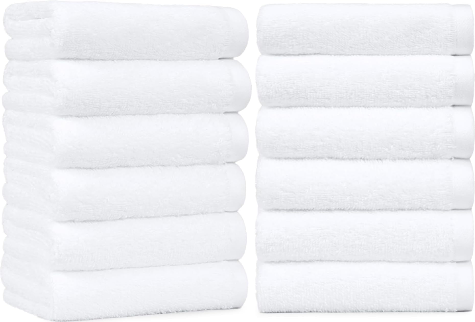 Amazon Basics Soft and Thick Cotton Hand Towels for Bath, Kitchen, Gym, 16 x 26 in, White, 12-Pack