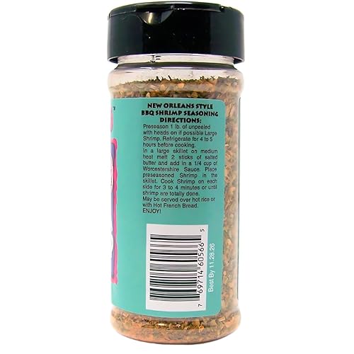 Miniatura 4 de Andy Roo's Condimento criollo de camarones sin sal sin MSG Louisiana, coctelera de 3.5 onzas