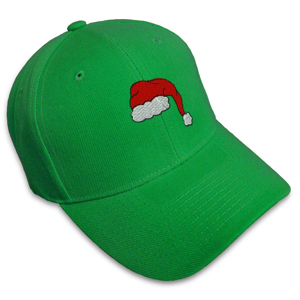 Halco Hat Green Santa Baseball White Plush