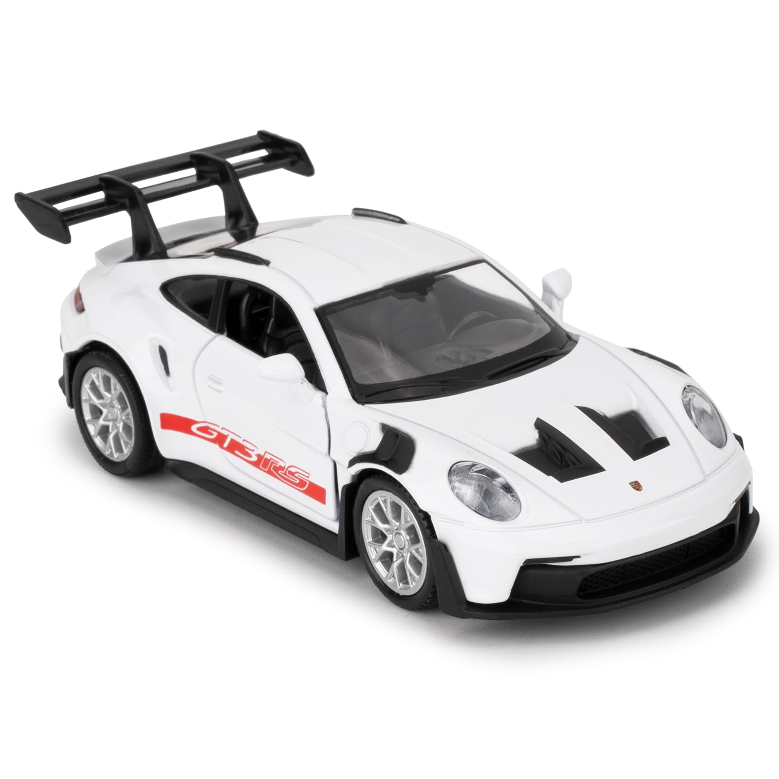 BGHSCA 1/36 Scale Porsche 911 GT3 RS Car Models, Collectible Diecast Pull Back Vehicles Porsche 911 GT3 RS Toy Car Gifts for Boys Girls (White)