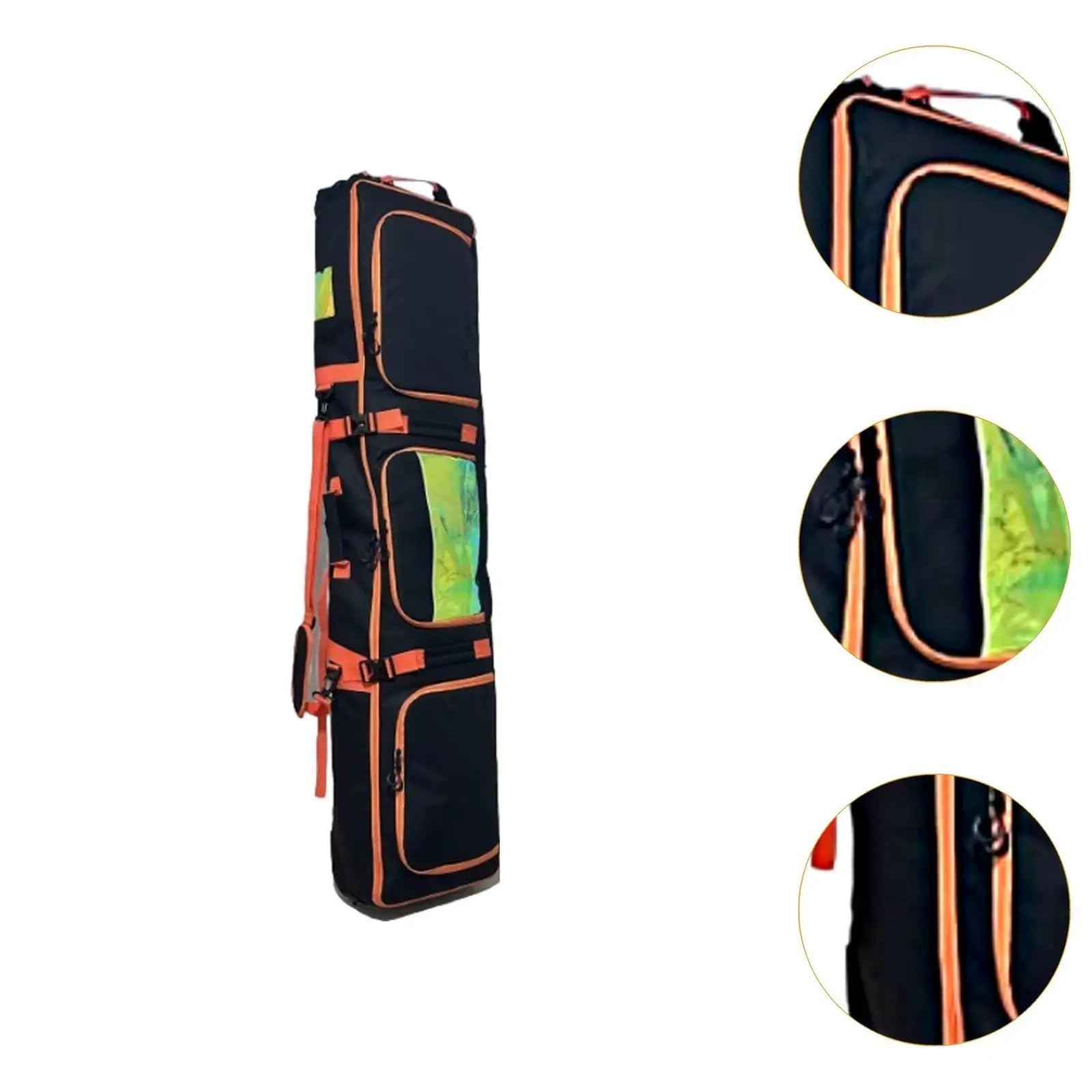 Sacca Snowboard Borsa da Sci Borsa da Snowboard Borsa portaoggetti con Nero Riflettente Uomo Donna con Maniglia for Il Trasporto(Black Orange)