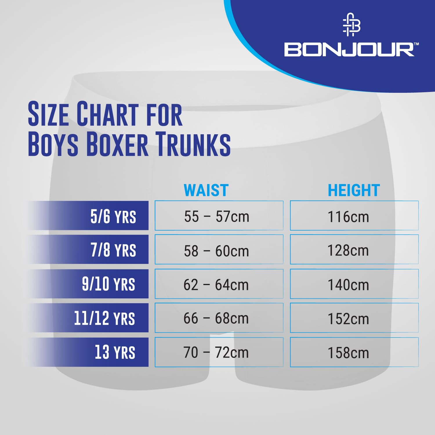 Bonjour® - Calzoncillos de algodón tipo bóxer para niños, de 5 a 13 años, paquetes de 6 y 12 unidades