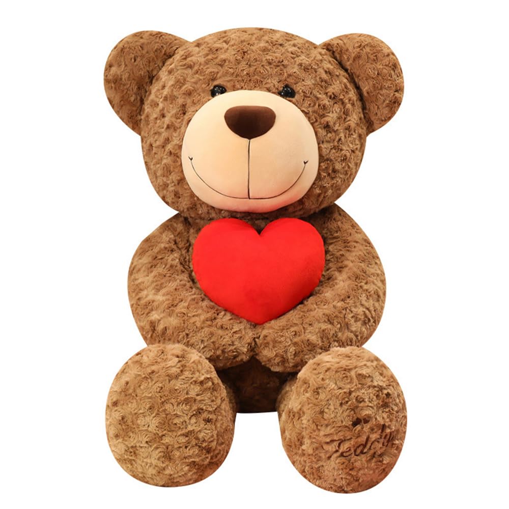 Adorable Teddy Bear Plush with Beating Red Heart,Big Funny Teddy Bear Stuffed Ainmal for Valentine's Day or Wedding Gift (90cm(35.4"))