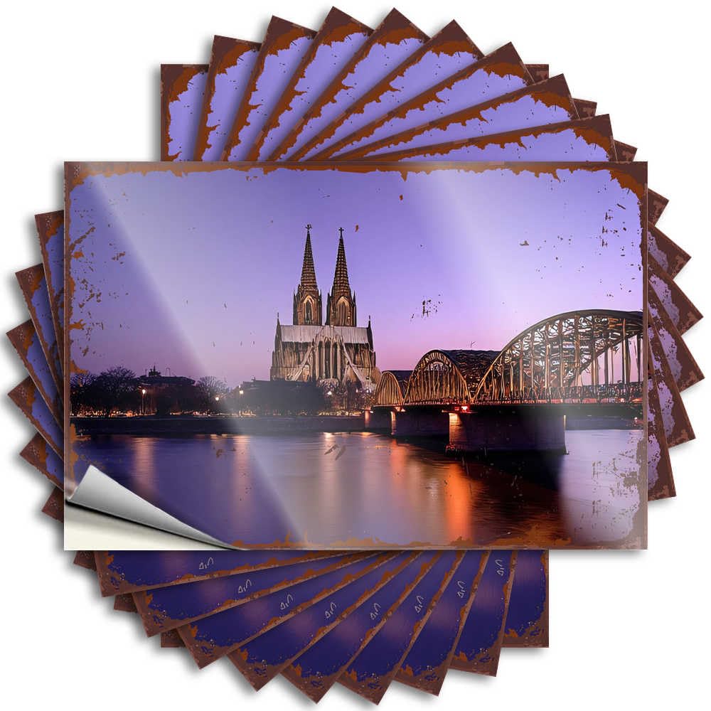 Bedroom Decorations Decal Case | Twilight Serenity: A Bridge Over Reflective Waters with Gothic Ca Affirmation Tiki Sticker Pack(8X12CM)