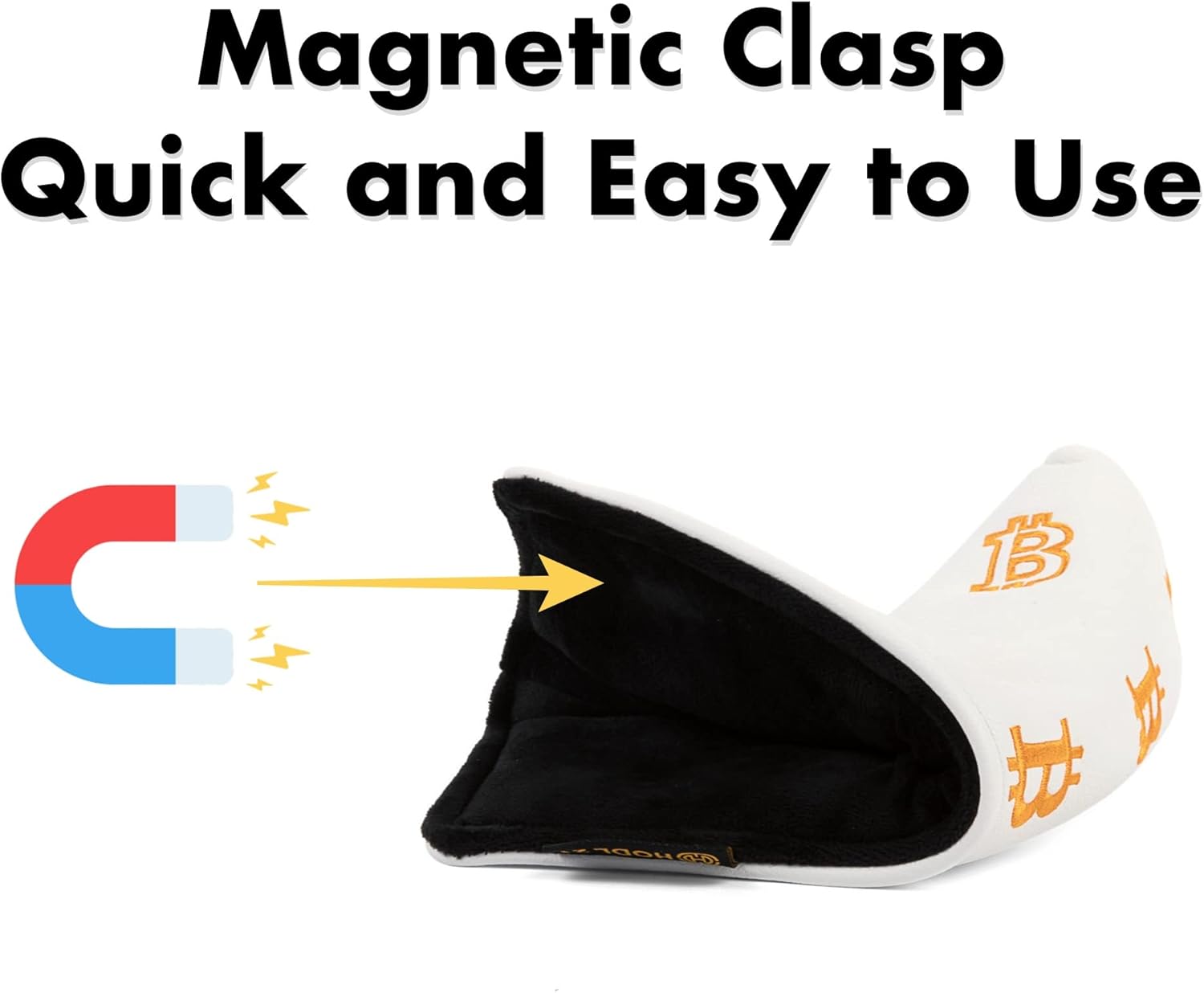 Bitcoin Putter Blade Cover White and Blue Divot Repair Tool