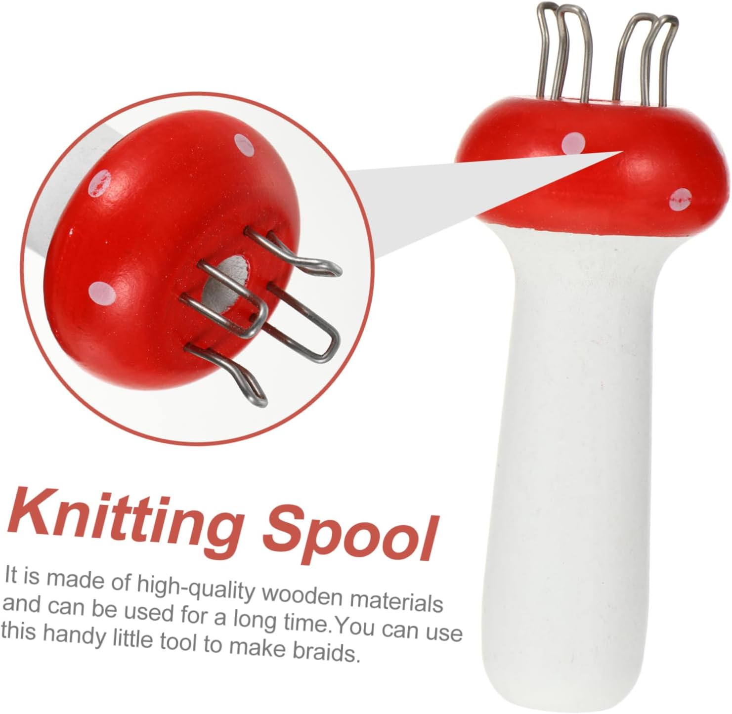 Xmas Mushroom Wood French Knitter Knitting Tool for DIY Craft