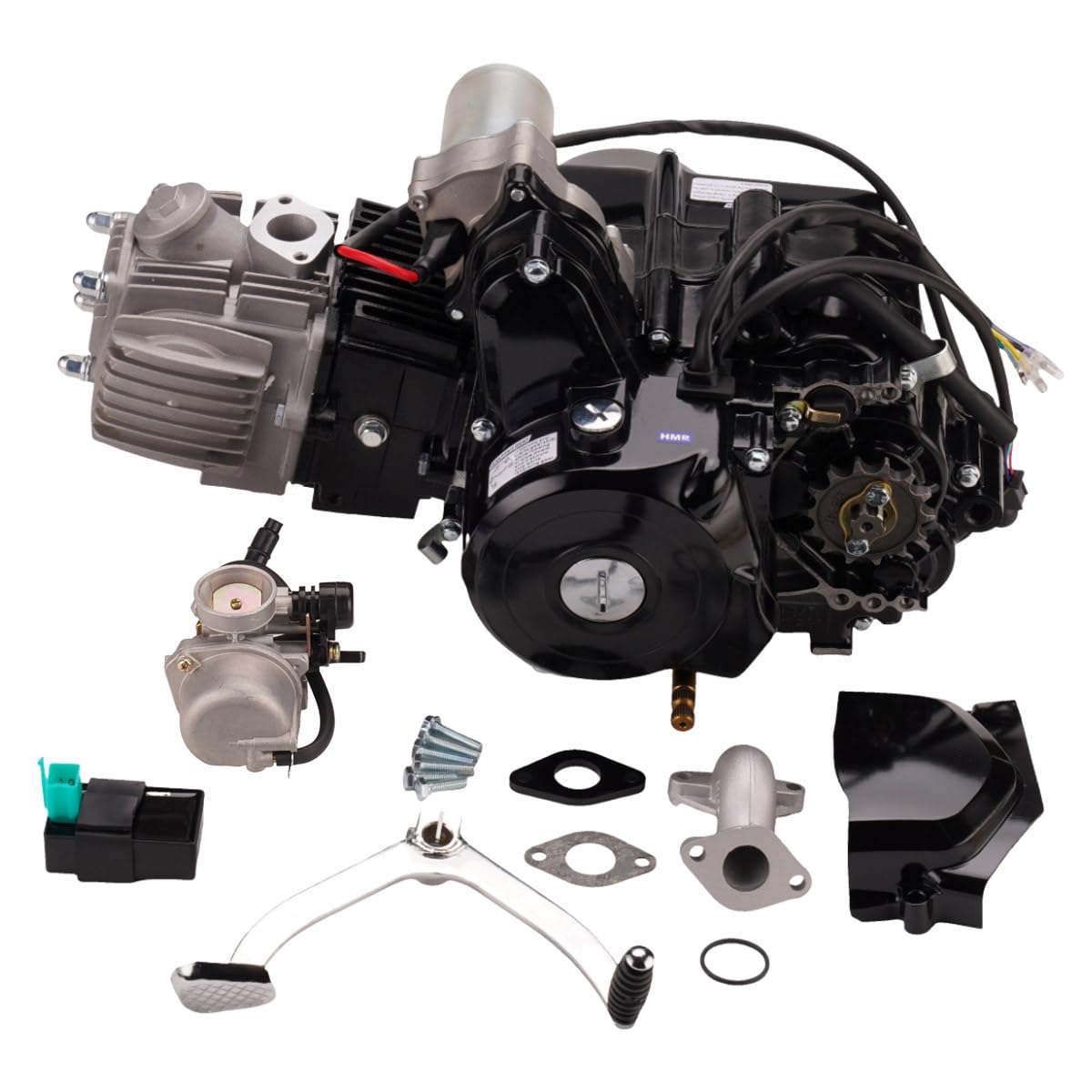 4 Takt Motor Set 125 CCM halbautomatik E Starter Rückwertsgang Luftgekühlt für ATV Quad