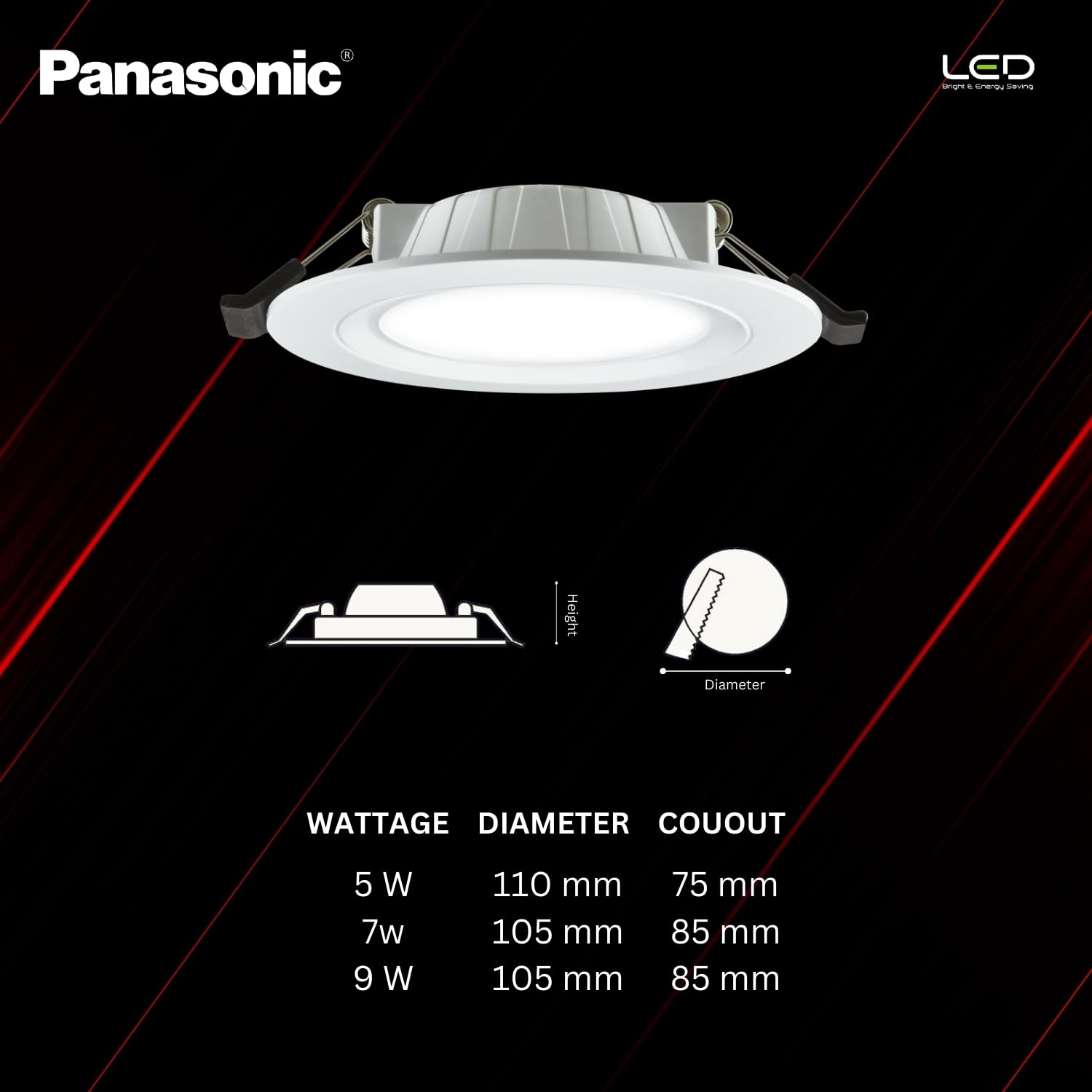Panasonic Tri CCT Downlight - Adjustable White Light -2