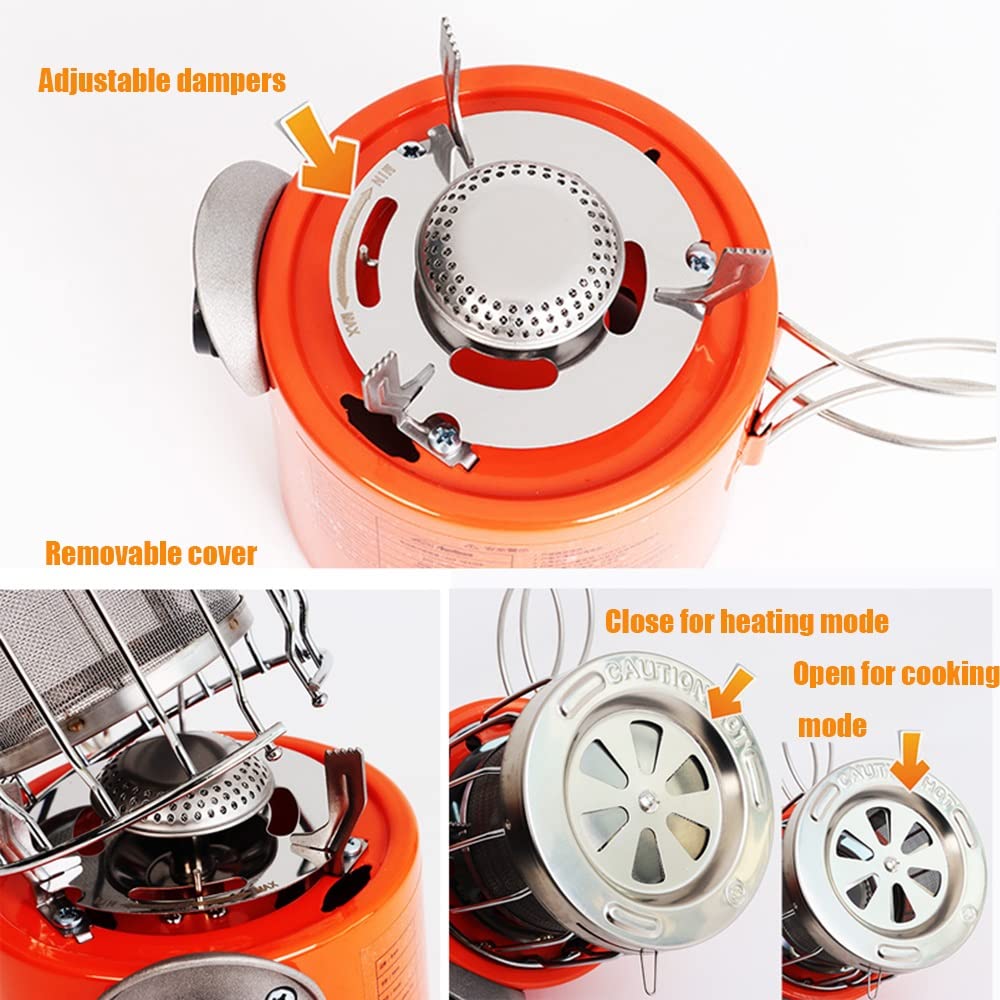 Amazon.com: Portable Camping Stove,Mini LPG Heater,Small Home Gas Heater,Orange,2000W,For  Winter Ice Fishing,Hiking,Wild Party 12 * 19.6CM : Home u0026 Kitchen