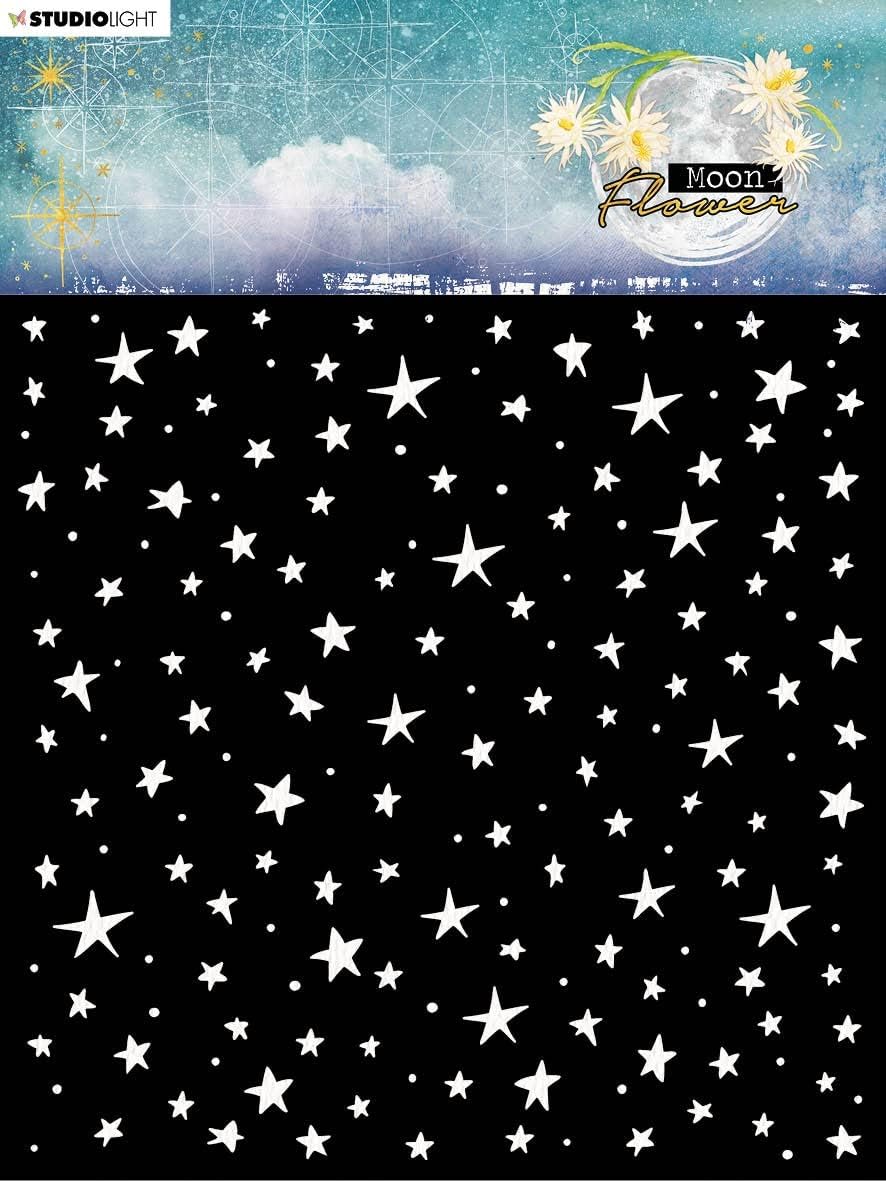 Studio LightMoon Flower Stencil BKGD, NR. 73, Stars Background