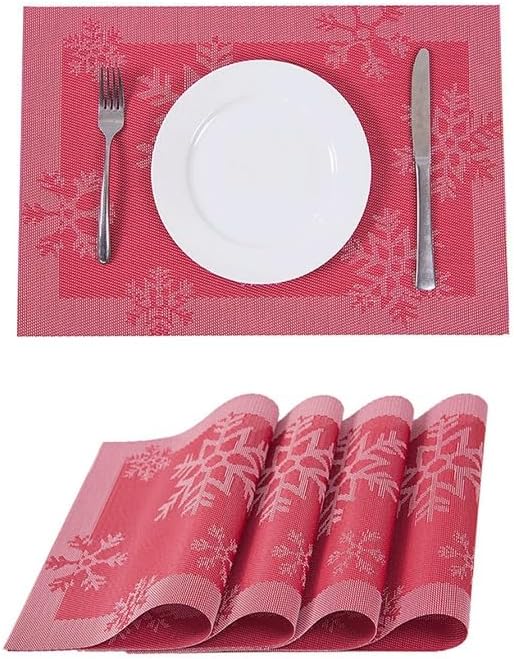 European Placemats Woven Coasters Dining Room Decor Table Mats Insulation Plastic Vinyl Place Mat