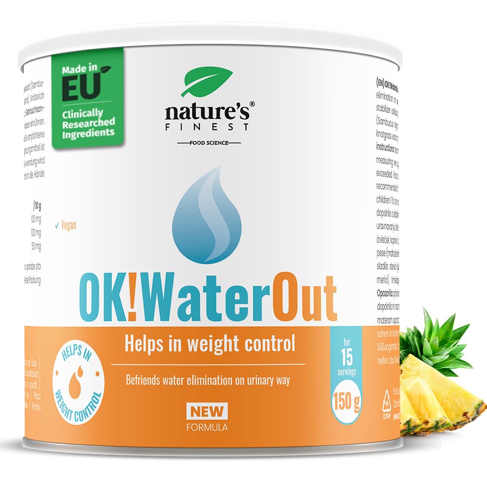 Nature's Finest by Nutrisslim OK!WaterOut – Vegan Herbal Drink with Elderberry, Nettle & Knotweed – Water Retention & Bloating Relief for Natural Detox Support (150g, 15-Day Supply)