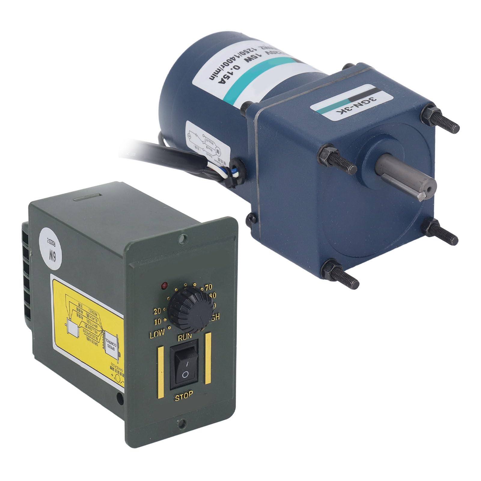 Motor reductor de velocidad, motor de engranaje inverso monofásico de 15 W con regulador de velocidad para electrodomésticos