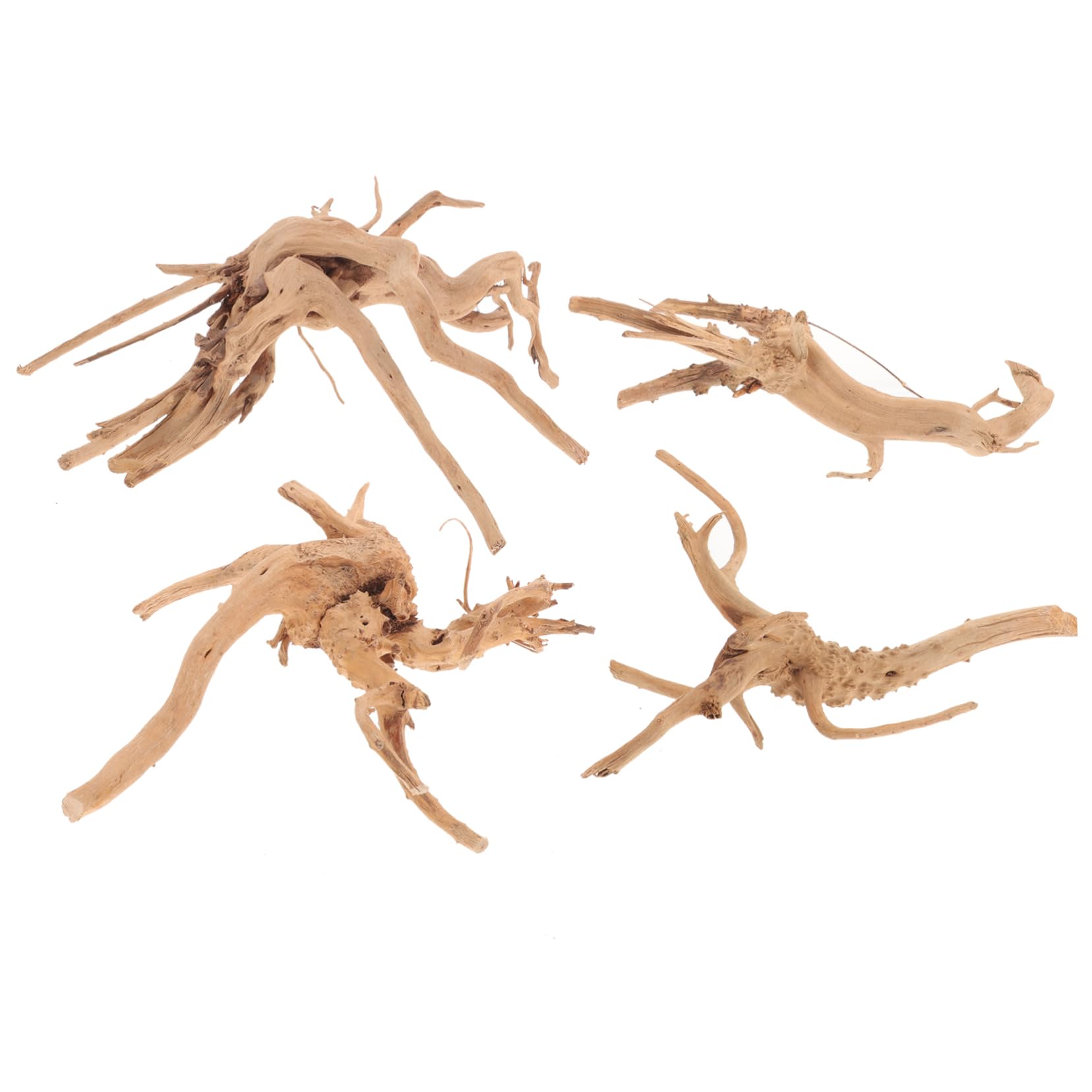ORFOFE Fish Tank Decor Shipwreck 4pcs Aquarium Wood Ornaments Realistic Tree Trunk for Betta Tank