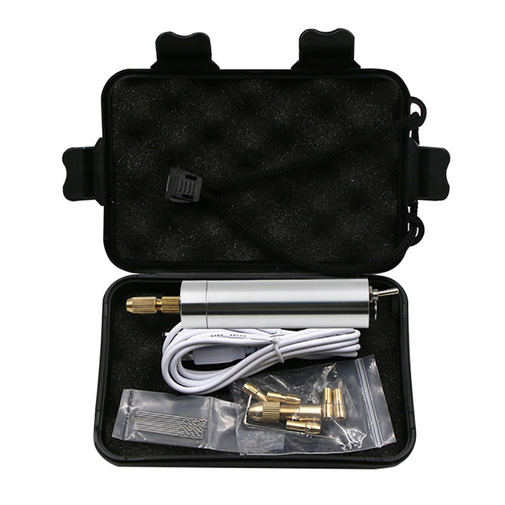 iDili Multi-Function Mini Electric Drill Set Portable Handheld Rotary Tool Chuck 1.0-3.0MM Home Power Tools 14000RPM USB Cable