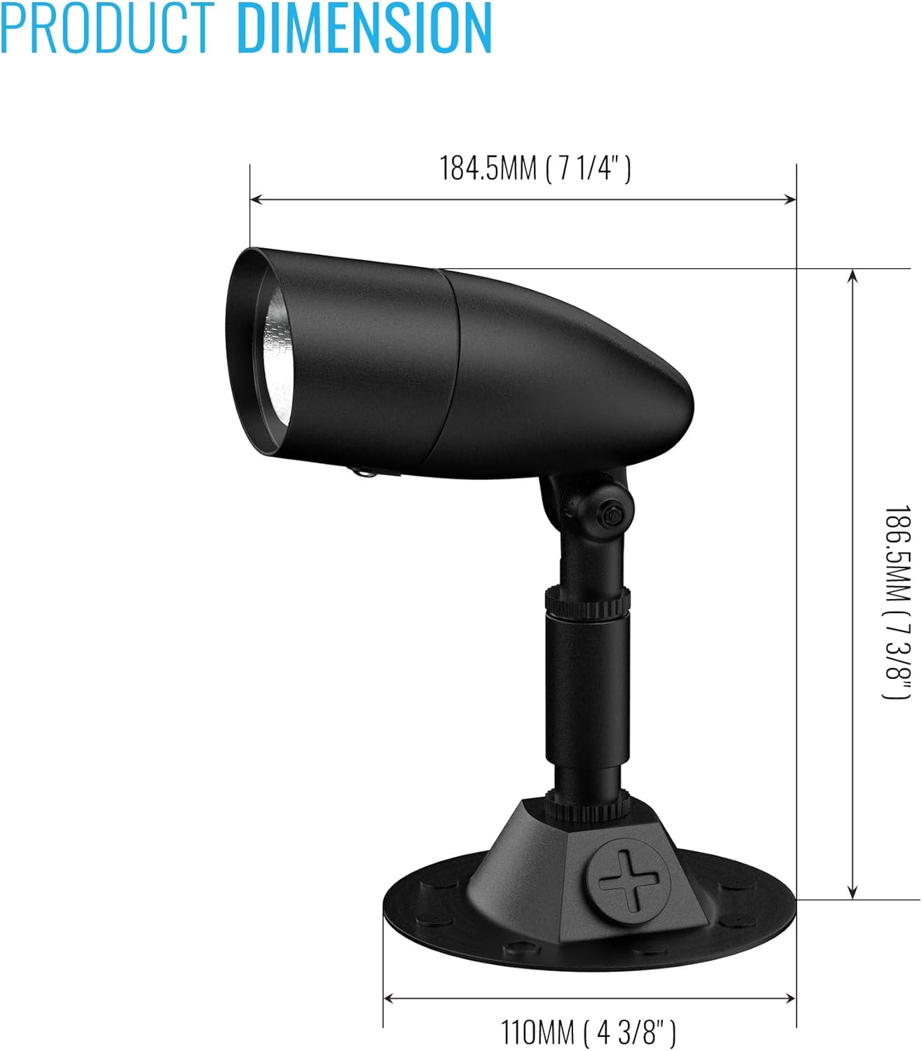 LEDMyplace 10W LED Wall Mount Round Dimmable Spotlight Lighting, 3000K, Warm White, 900 Lumens, Clear Glass, 120V, ETL Listed, Spotlight for Stage, Bar, Studio, Theater, Black Textured Finish