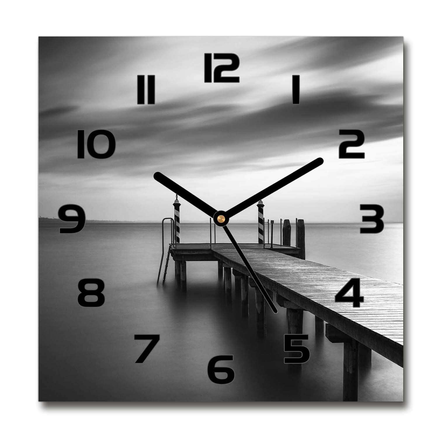 Horloge en Verre de Sécurité Tulup 60x60cm Impression Haute Définition Salon
