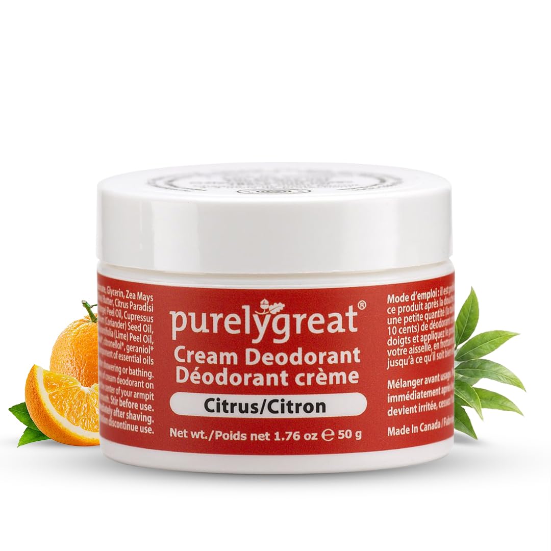 Purelygreat Citrus Scent Natural Cream Deodorant for Men & Women