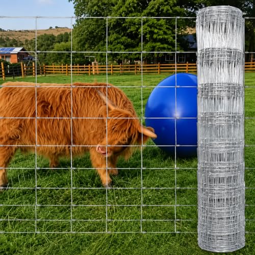 RXWJZP Farm Fence, 5ft X 164ft Wire Fence,Galvanized Woven Wire Fencing