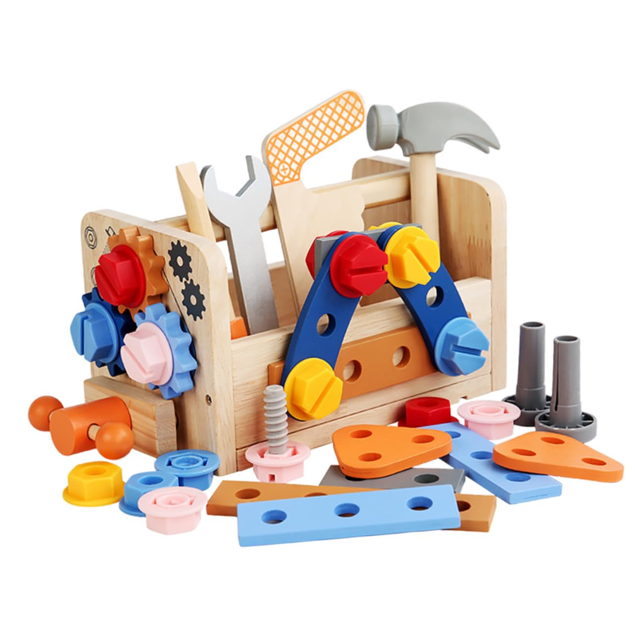 Juego de Herramientas de Madera Portátil, 1 Set, para Niños