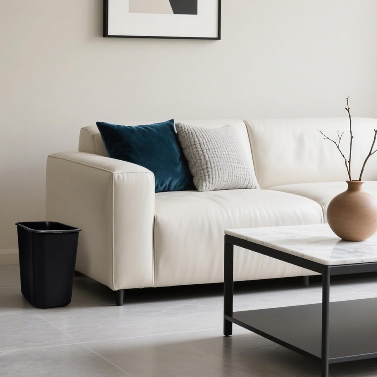 yarlung 4 Pack Small Trash Can, 2 Gallon/8L Garbage Can Bin Plastic Waste Basket Barrel for Bedroom, Kitchen, Bathroom, Office, 10x7x10.5 Inches, 2 Colors