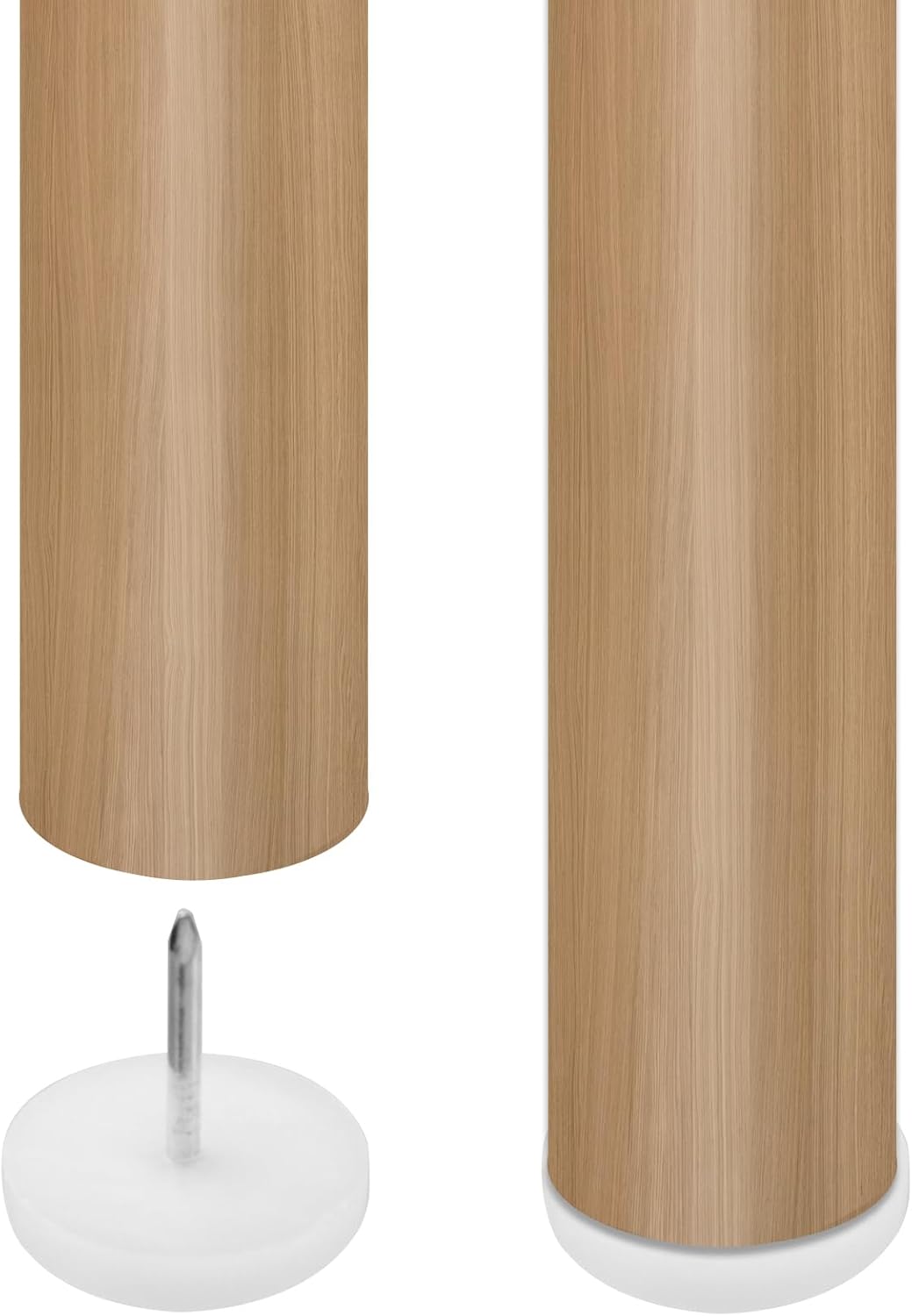 Antrader Furniture Feet Nail, 100-Pack 7/8" Dia. White Nylon Slider Glides Nail-on Furniture Table Chair Sofa Feet Leg Skid Tile Floor Protector Pad