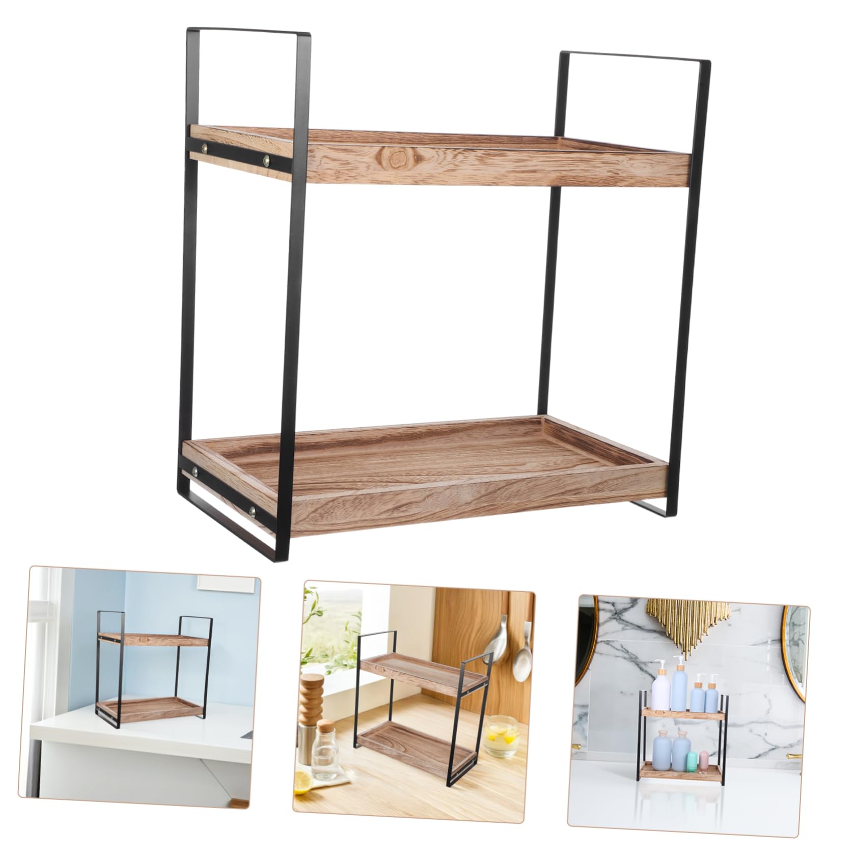 Abaodam Holzregal Für Arbeitsplatte Stehendes Gewürzregal Als Küchenregal Schreibtischregal Eckregal Aus Holz Kosmetikregal Für Badezimmer Badezimmer-organizer Als Toilettenartikelregal