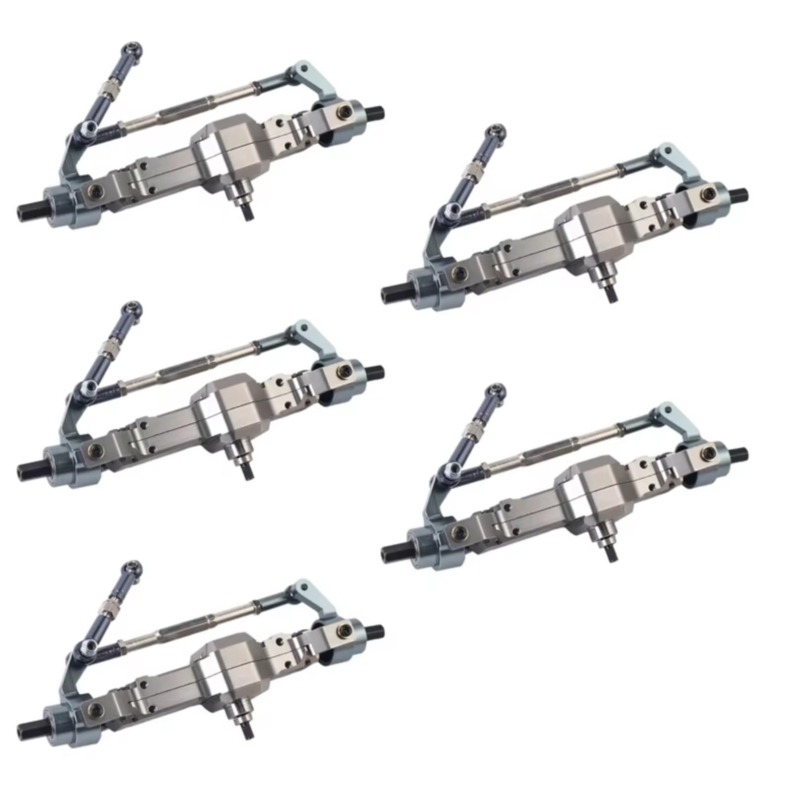 Compatible con WPL C14 C24 C34 C44 B14 B24 1/16 RC Camión Coche Piezas De Actualización Accesorios 5X Caja Engranajes Eje Puente Delantero Trasero Metal Piezas