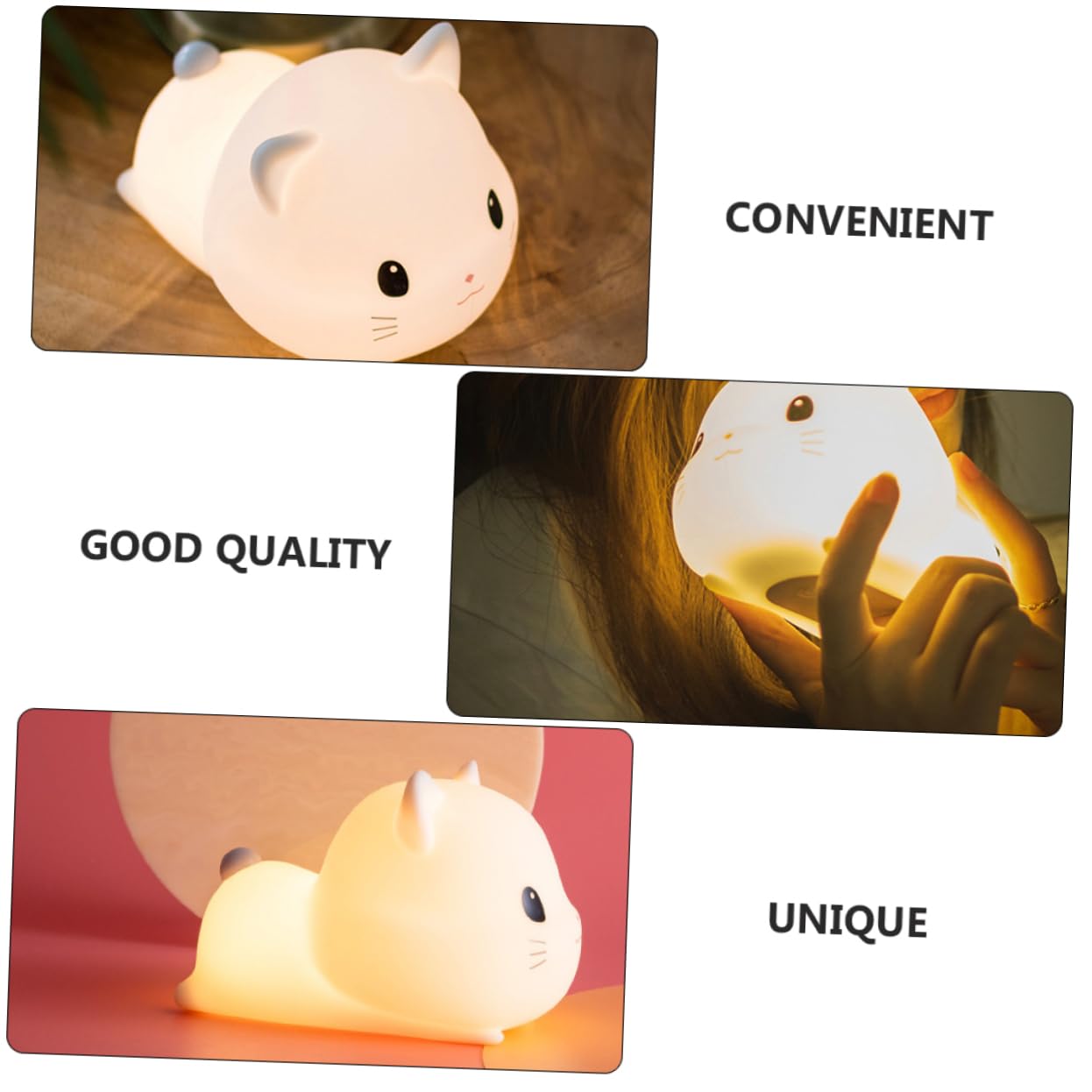 Homoyoyo 1pezzi Lampada Notturna Usb Forma Di Gatto Controllo Delle Carezze Luce Da Notte Decorativa Per Scrivania e Stanza