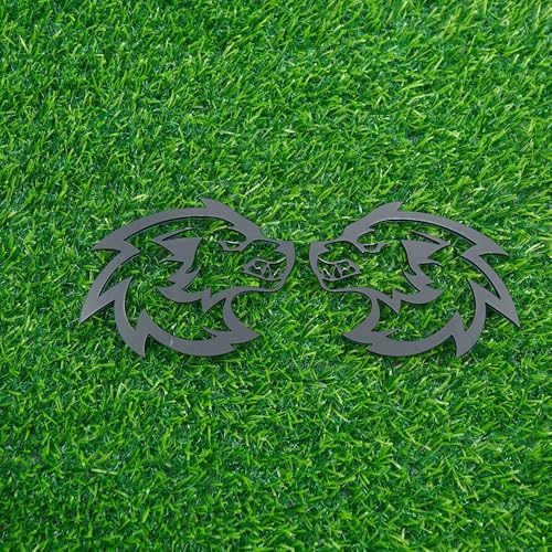 Image of Pair Set Wolf Car Emblem Badge Angry Eye Custom Truck Fender Side Rear Decal Sticker (Gloss Black)