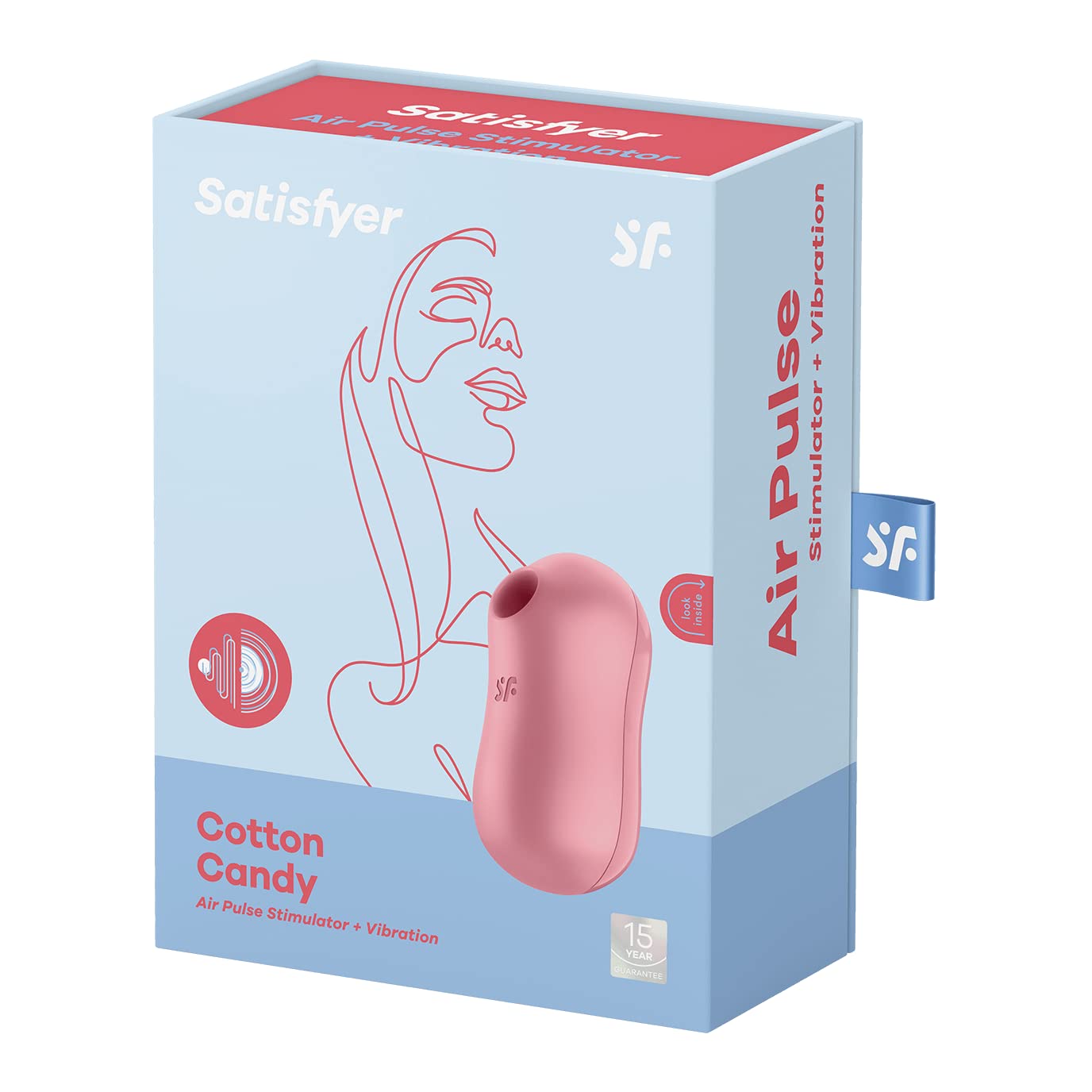 Satisfyer Cotton Candy Vibrador de Clítoris y Pulso de Aire | 11 Programas de Onda de Presión y 12 Programas de Vibración | Juguetes Sexuales Pink para Mujer | Succionador de clítoris femenino